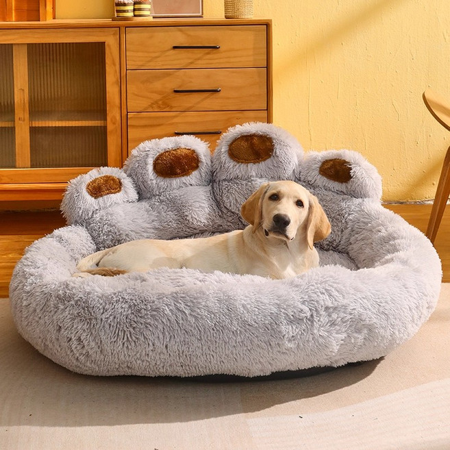 강아지 방석 대형 반폐쇄형 겨울용 강아지 쿠션 소파, 그레이, Large, 1개