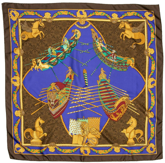 에르메스 중고 레 비손 드 베니스 스카프