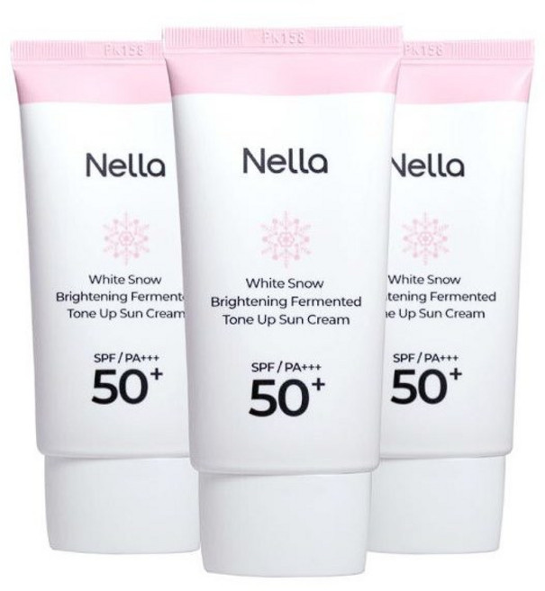 넬라 하얀눈 광채발효 톤업 선크림 50g 3개 (마스크팩1매 증정), 넬라 하얀눈 광채발효 톤업 선크림 50g 3개 (마스크