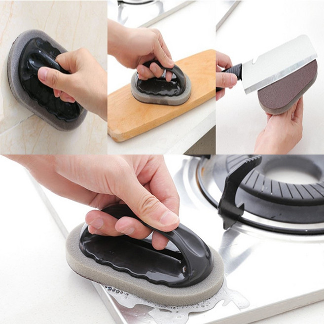 손잡이 수세미 강력세척 사포스펀지 수세미, 1개, 1개