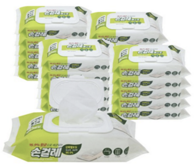 홈인더스트리 손걸레청소포 대용량 소형 80매, 20개