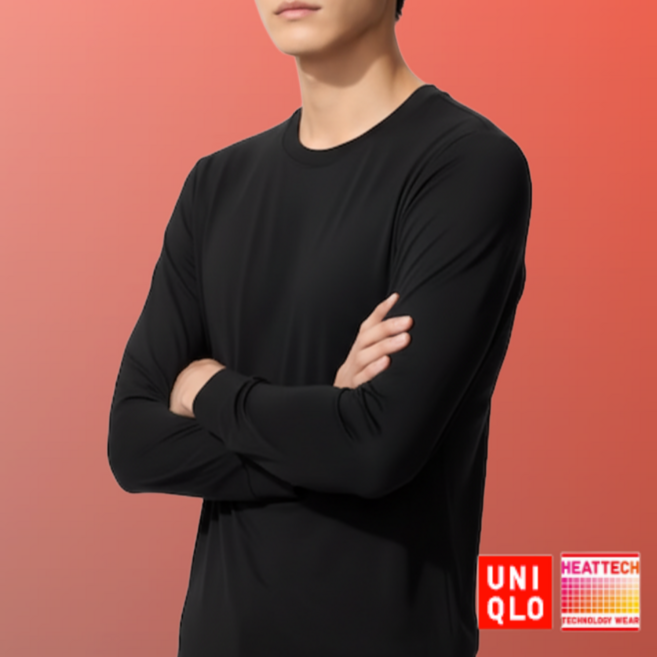 유니클로 히트텍 상의 남성 발열 내의 내복 티셔츠 + 다용도파우치
