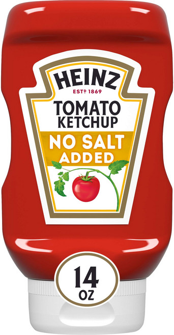 하인즈 무염 토마토 케첩 (400g 병 6개 팩) Heinz Tomato Ketchup with No Salt Added 14 Oz Pack of 6, 1개