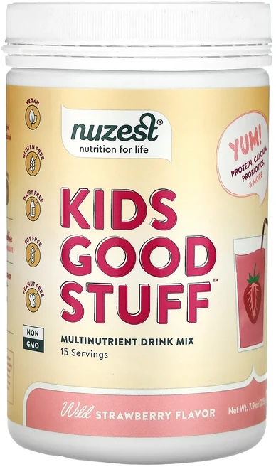 새해 건강을 선물하세요 Nuzest Kids Good Stuff 종합영양소 드링크 믹스 산딸기 225g(7.9oz) 특별관리진행, NuzestKidsGoodStuff종합영양소드링크믹스산, 225g, 1개 - 쿠팡
