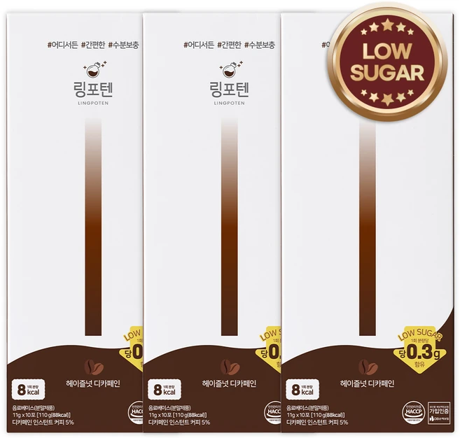 링포텐 에너지커피 헤이즐넛 디카페인, 11g, 30개 - 쿠팡