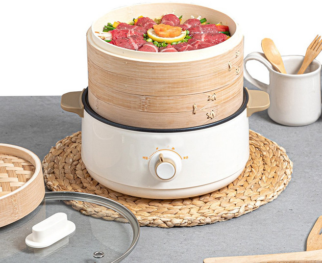 *추천상품* 대나무찜기 멀티쿠커 전기냄비 다용도찜기 대나무 만두찜기 찜통 전기찜기