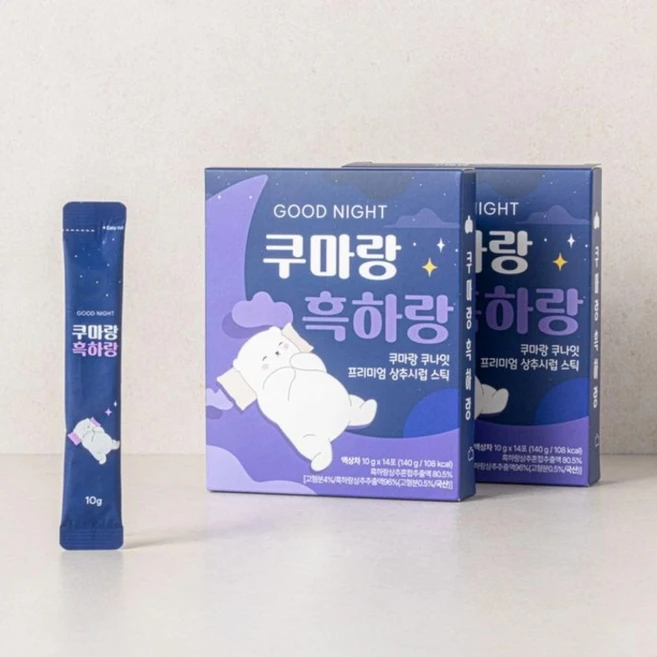 굿나잇 쿠마랑 흑하랑 상추 시럽 스틱, 1박스, 14회분 - 쿠팡