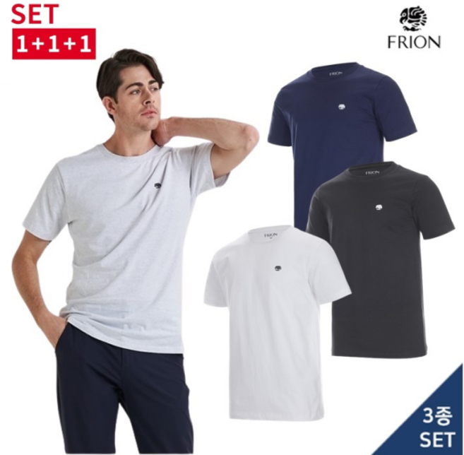 아놀드파마 3종 세트 남성 라운드넥 베이직 썸머 반팔티셔츠