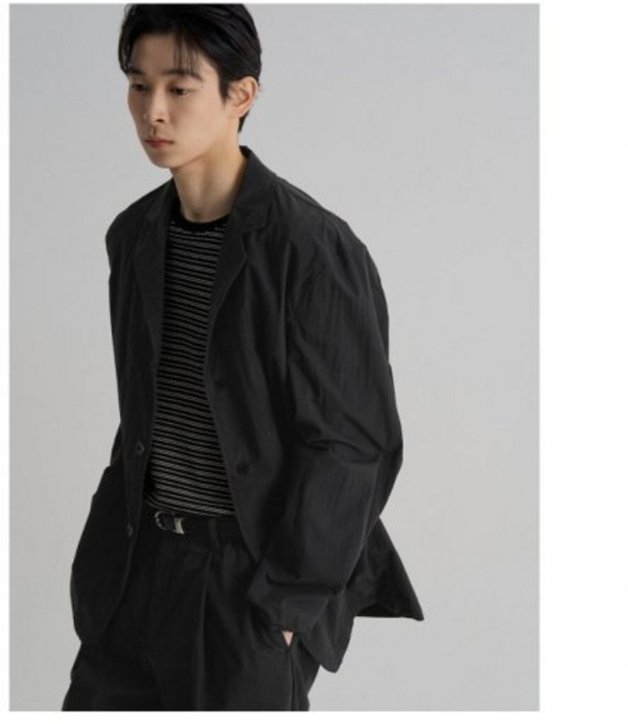 에잇세컨즈 남성 슈트/블레이저 재킷 코튼나일론 셋업 재킷 블랙 456311MCE5