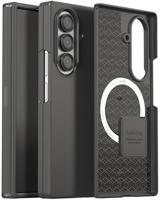 araree Galaxy Z Fold7 케이스 Qi2/MagSafe 지원 자석 흡착 독자 설계로 힌지 보호 충격에 강함 폴리카보네이트 소재 힌지 부 TPU 보호 밴드 정밀 보호 설