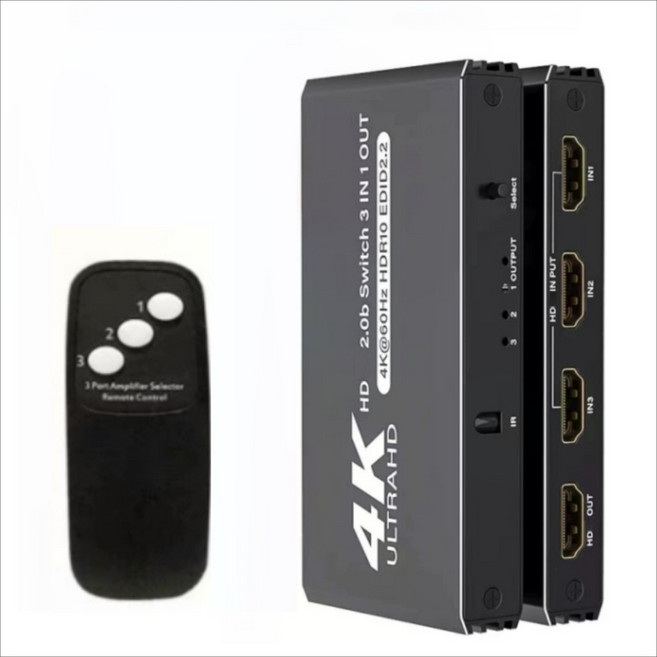 NEWCARE HDMI切換器 3進1出 4K 60Hz 高畫質影音分配器, 1個, 3進1出-4K60HZ切換器