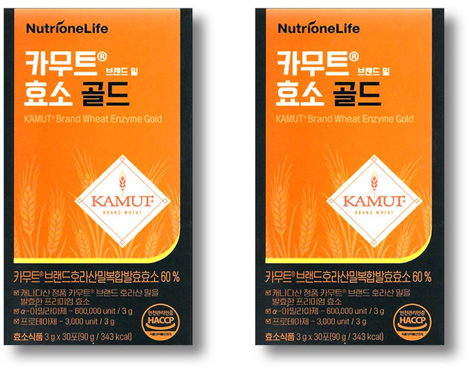 뉴트리원 카무트효소 골드 곡물맛 발효효소, 2박스, 30회분