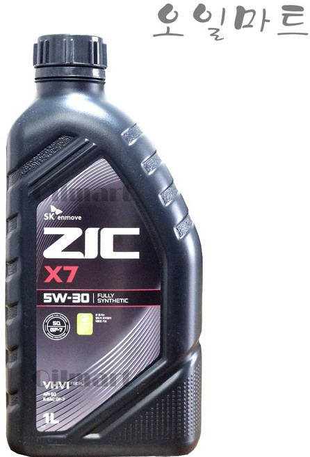 오일마트 SK 지크 ZIC X7 5W30 1리터 SQ 합성 가솔린엔진오일 최신 SQ등급으로 업그레이드, 1L, 1개