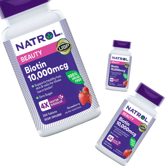 나트롤 비오틴 10000mcg 페스트 디졸브, 250정, 3개
