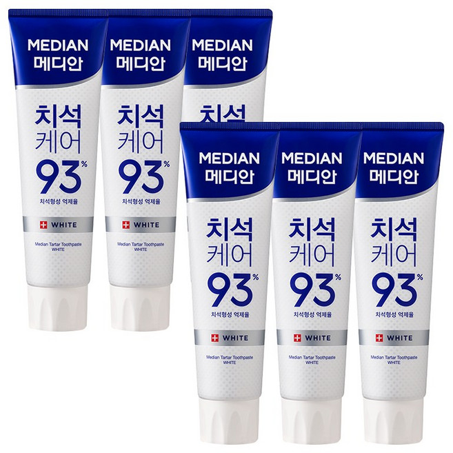 메디안 치석케어 화이트 치약 120g x6개, 6개