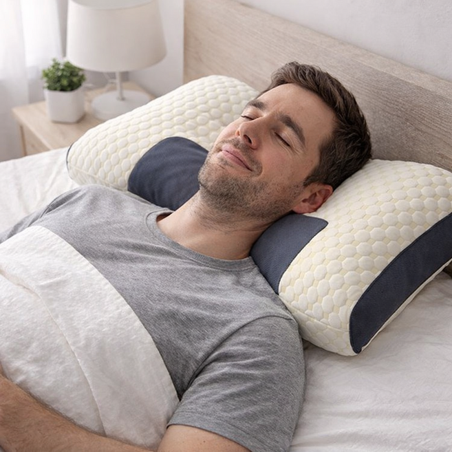 C커브 목지지 경추 메모리폼 숙면베개, 2개, 화이트