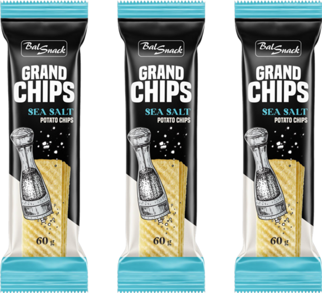 발스낵 그랜드 감자칩 씨쏠트, 60g, 3개