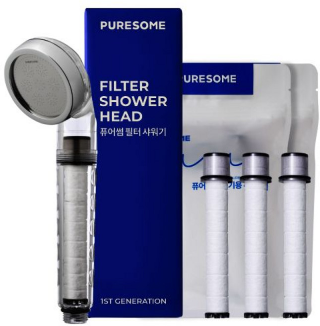 퓨어썸 필터 샤워기+퓨어필터 2BOX 세트 (1년 사용분), 1개