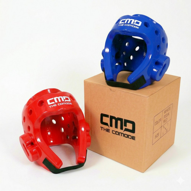 태권도 헤드기어 초등용 보호대 성인 노인 머리보호대 레프팅 대련용 겨루기 / 안면보호대 는 (옵션에서 선택), 블루(1)+레드(1), 1세트