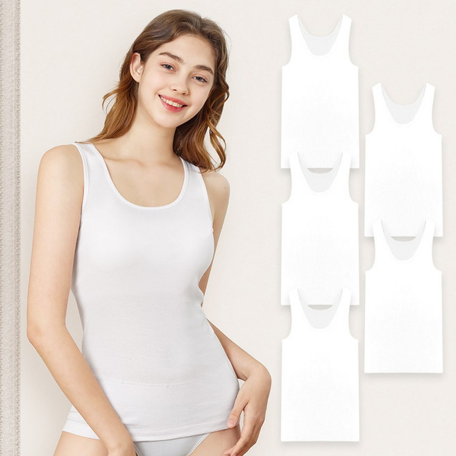 BYC 여성용 데일리 프레쉬코튼 런닝 5매