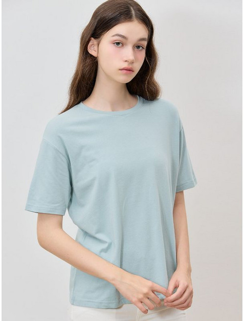 리스트 소재 라운드넥 반팔 티셔츠 택가격 78000원