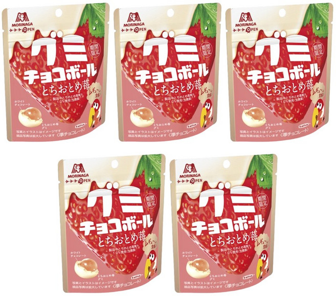 모리나가 구미 초코볼 딸기맛, 5개, 47g