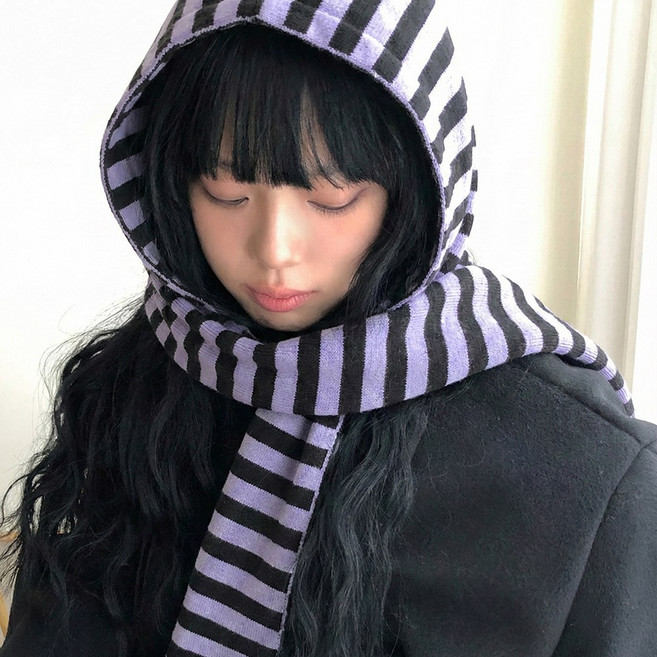 블루씨티 스트라이프 롱 슬림 머플러 목도리