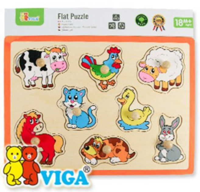 [비가] 동물 꼭지퍼즐, 1개