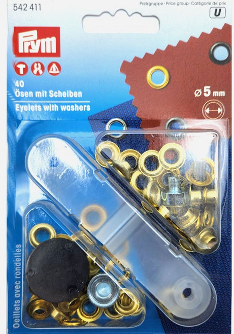 [청라핸즈] 독일프림 아일렛 메이크 5mm 골드 (542411)부자재