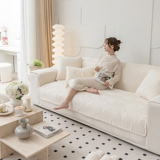 신세기무역 부드러운 극세사 소파패드 퀼팅 쇼파매트 사계절 소파커버 거실용