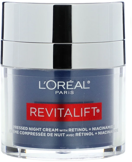 L'Oréal Revitalift 레티놀 + 나이아신아마이드 함유 프레스드 나이트 크림 향료 무함유 48g(1.7oz) L'Oréal (로레알), 1개, 48g - 쿠팡