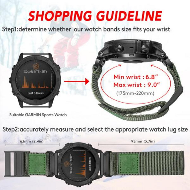 Garmin 시계 밴드 용 HEMSUT 스트랩 Fenix7 Forerunner/EPIX /Instinct /Tactix 나일론 Quickfit 20 22 26mm 스포츠 손목, 01 26mm, 02 HGA132ORG