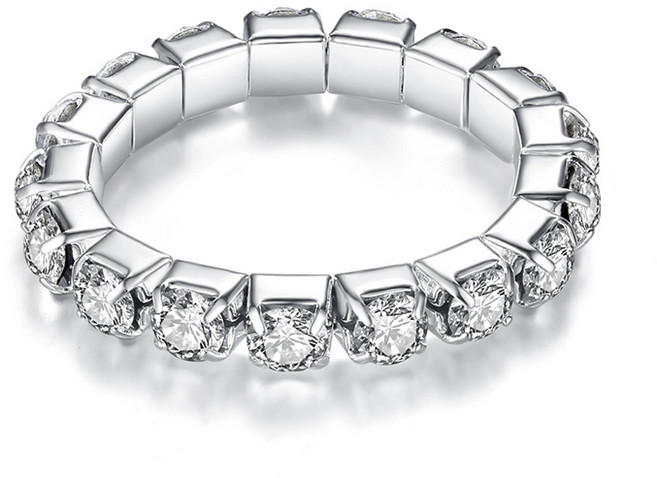 ZR022am 트윙클 반짝 큐빅 한줄 반지 포인트 블링 레이어드 실버 여성 패션링