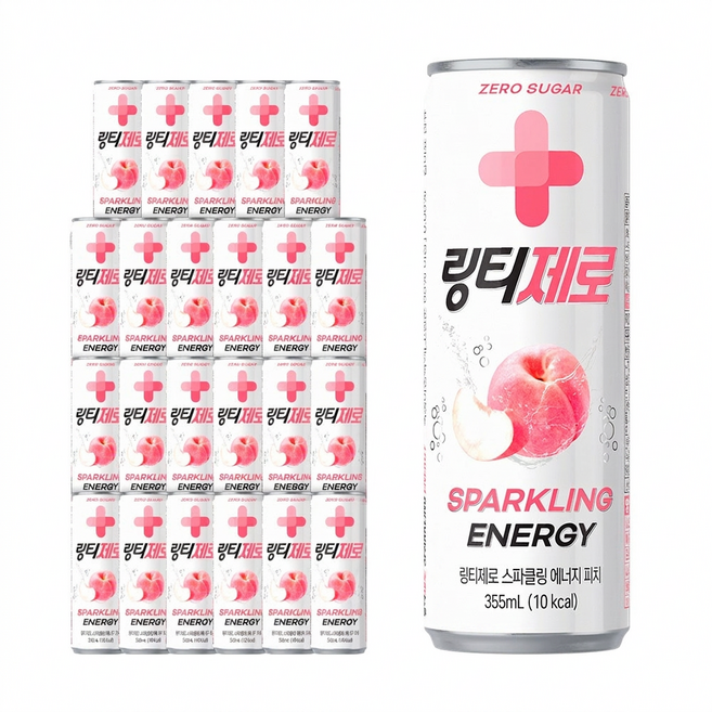 링티제로 스파클링 에너지 피치맛, 24개입, 355ml
