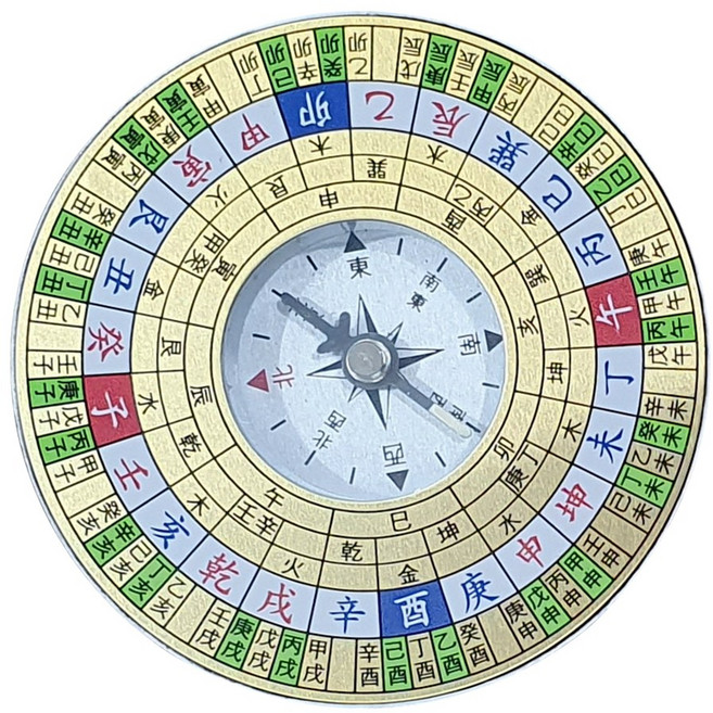 풍방 금속 5층 패철 나경 뚜껑 있는 나침반 풍수지리, 1개