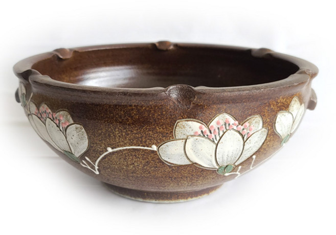 분청 연꽃 수반 1호 (지름 28 cm) 도자기 수반 옹기수반 인테리어수반 가습기 물고기어항