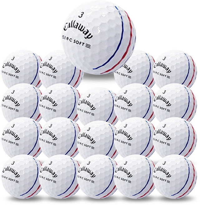 아토스포츠 캘러웨이 트리플트랙 삼선 화이트 A-급 로스트볼, 1개