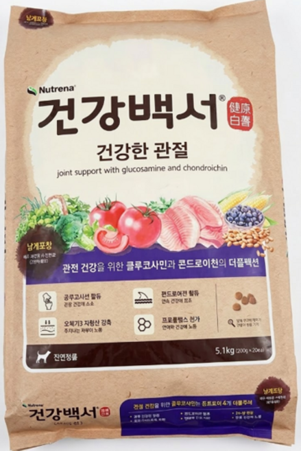 뉴트리나건강백서 강아지 순 사료, 뼈/관절강화, 5.1kg, 1개