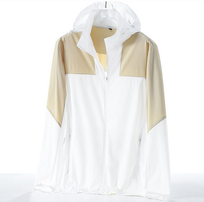 AOKADA 남녀공용 쿨링 아이스 배색 냉감 자외선차단 바람막이 스판 통기성 윈드브레이커, 카키