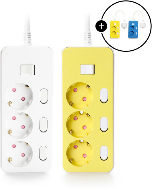 아이정 더좋은 프리미엄 멀티탭 추천 개별 스위치 과부하차단 3구 안전한멀티탭, 1개, 2m, 화이트