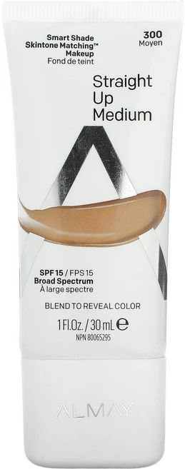 Almay Smart Shade 스킨톤 매칭 메이크업 SPF 15 300 스트레이트 업 미디엄 30ml(1fl oz) Almay (알메이), 1개 - 쿠팡
