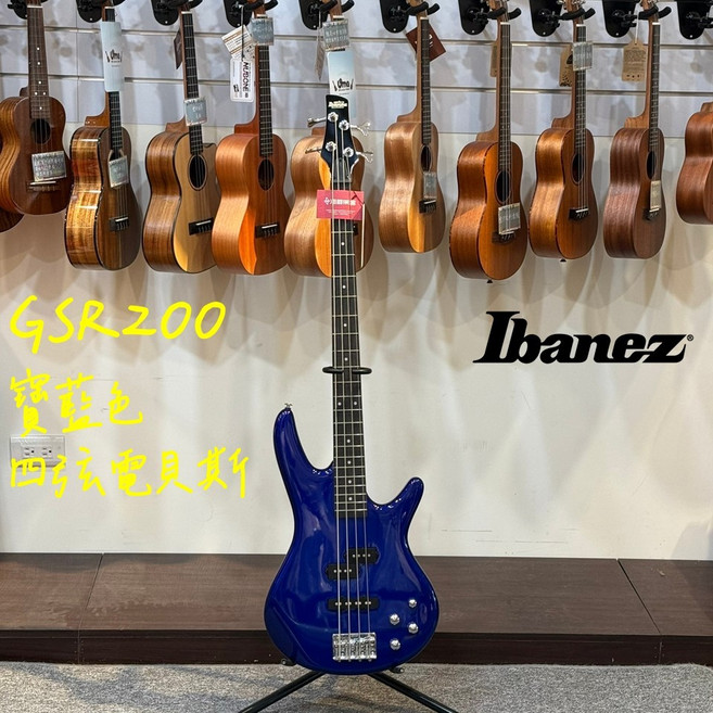 IBANEZ GSR200 四弦電貝斯 寶藍色 主動式 P J BASS, 1個