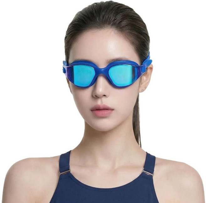 스마트덕 눈 편한 시야넓은 김서림방지 물안경 수경, 1개, 아쿠아 미러