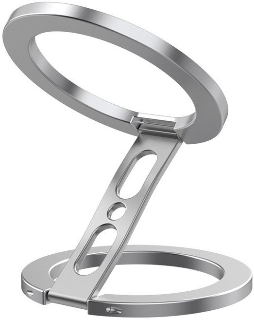 리우 맥세이프 마그네틱 양면 자석 스마트톡 휴대폰 거치대, 1개, 실버