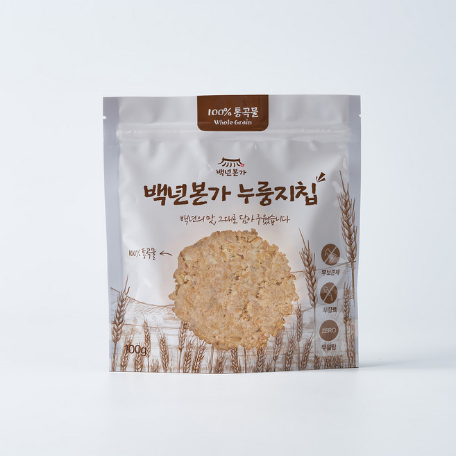백년본가 국내산 1mm 햇쌀 건강간식 현미 병아리콩 누룽지칩, 100g, 1개