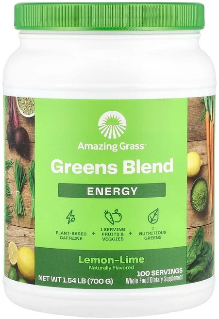 어메이징그래스 Green Superfood 에너지 레몬 라임 700g(24.7oz), 700g, 1개 - 쿠팡