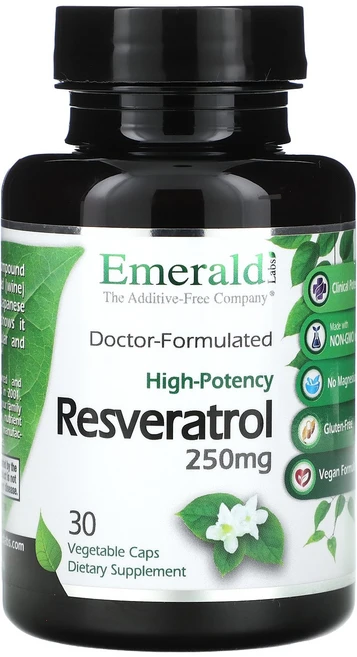 에메랄드 래보라토리스 Emerald Laboratories 레스베라트롤 250mg 베지 캡슐 30정125007원산지:기타, 1개 - 쿠팡