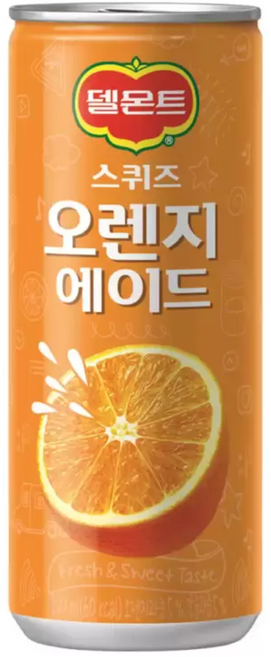 롯데칠성음료 델몬트 스퀴즈 오렌지에이드 240ml, 14.4L, 1세트