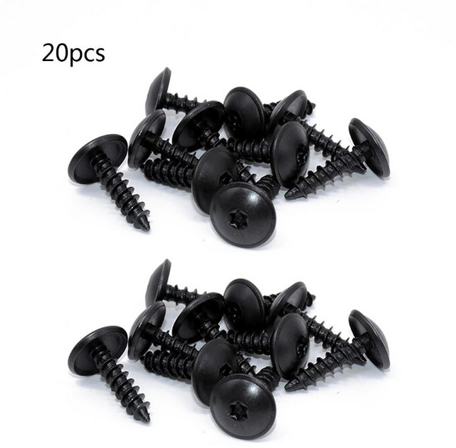 20pcs Torx 나사 트러스 머리 두드리기 나사 엔진 커버 언더트레이 스플래시가드 장착 A1 A3 A4L A5 A6L A8 Q5 7용, 블랙이에요.