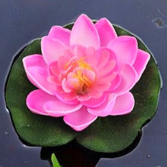 수생식물 인테리어 수반 장식 인공 꽃잎 수련 분홍 연잎 수경재배 정원 연못 수조, 1개